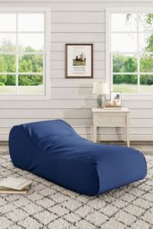 Living and Home Dense Filling Comfy Lounger for Living Room in Navy - Size: Large - thumbnail 1