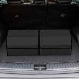 VOGREX 46x30x28cm Foldable Leather Car Trunk Storage Organizer Box in Black - Size: 46 x 30 x 28 cm - thumbnail 4
