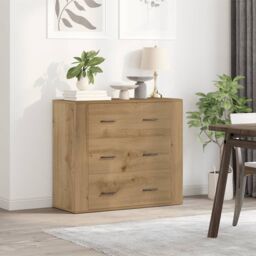 Berkfield Home Sideboard Artisan Oak 80x33x70 cm Engineered Wood in Brown - Size: 80 x 33 x 70 cm - thumbnail 3