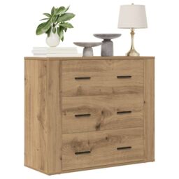 Berkfield Home Sideboard Artisan Oak 80x33x70 cm Engineered Wood in Brown - Size: 80 x 33 x 70 cm - thumbnail 1