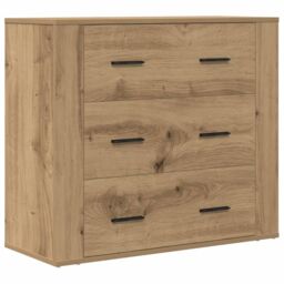 Berkfield Home Sideboard Artisan Oak 80x33x70 cm Engineered Wood in Brown - Size: 80 x 33 x 70 cm - thumbnail 2
