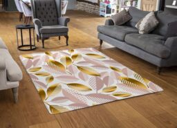 Benjamin Tate Design Pastel Rose & Gold Autumn Rug in Natural - Size: Large - thumbnail 2