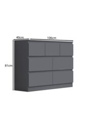 FWStyle 7 Drawer Chest Of Drawers Dark Matt Grey Scratch Resistant Coating in Dark Grey - thumbnail 5