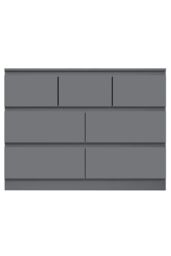 FWStyle 7 Drawer Chest Of Drawers Dark Matt Grey Scratch Resistant Coating in Dark Grey - thumbnail 4