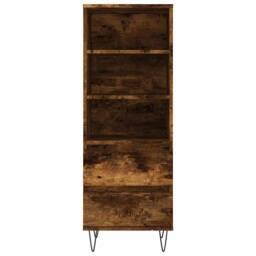 Berkfield Home Highboard Smoked Oak 40x36x110 cm Engineered Wood in Brown - Size: 40 x 36 x 110 cm - thumbnail 5