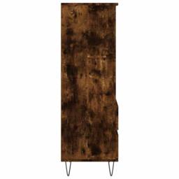 Berkfield Home Highboard Smoked Oak 40x36x110 cm Engineered Wood in Brown - Size: 40 x 36 x 110 cm - thumbnail 7