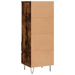 Berkfield Home Highboard Smoked Oak 40x36x110 cm Engineered Wood in Brown - Size: 40 x 36 x 110 cm - thumbnail 8