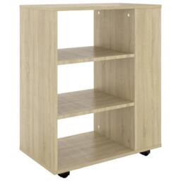 Berkfield Home Rolling Cabinet Sonoma Oak 60x35x75 cm Engineered Wood in Light Oak - Size: 60 x 35 x 75 cm - thumbnail 1