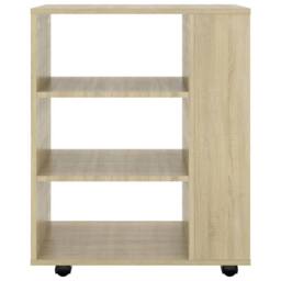 Berkfield Home Rolling Cabinet Sonoma Oak 60x35x75 cm Engineered Wood in Light Oak - Size: 60 x 35 x 75 cm - thumbnail 4