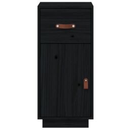 Berkfield Home Sideboard Black 34x40x75 cm Solid Wood Pine - Size: 34 x 40 x 75 cm - thumbnail 6