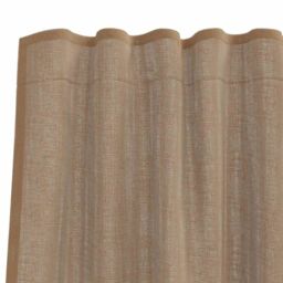 Berkfield Home Voile Curtains with Rod Pockets 2 pcs Light Brown - thumbnail 6