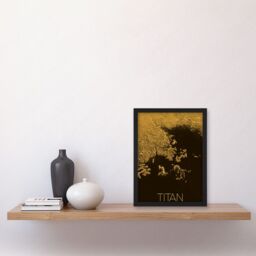 Artery8 NASA Our Solar System Titan Saturn's Moon Ligeia Mare Lake Artwork Framed Wall Art Print A4 in Black - thumbnail 2