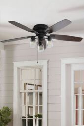 Living and Home 52-inch Low Profile Ceiling Fan Light with Remote in Dark Brown - thumbnail 2