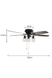 Living and Home 52-inch Low Profile Ceiling Fan Light with Remote in Dark Brown - thumbnail 4