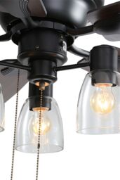 Living and Home 52-inch Low Profile Ceiling Fan Light with Remote in Dark Brown - thumbnail 6