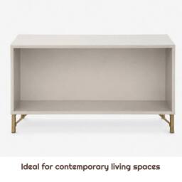 FORGEVIO Modern 1 Door Storage Coffee Table Gold Legs Living Room in Cream - thumbnail 1
