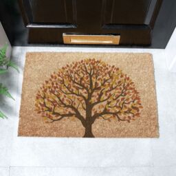 Artsy Mats Autumnal Tree of Life Coir Doormat (60 x 40cm) in Light Brown - Size: 40 x 60 cm - thumbnail 1
