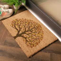 Artsy Mats Autumnal Tree of Life Coir Doormat (60 x 40cm) in Light Brown - Size: 40 x 60 cm - thumbnail 2