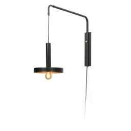 Netlighting Whizz Wall Light Extendable Black Satin Gold 1x E27 - thumbnail 1