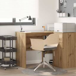 Berkfield Home Durable Writing Desk Artisan oak Chipboard Medium Sleek Writing Desk in Brown - thumbnail 2