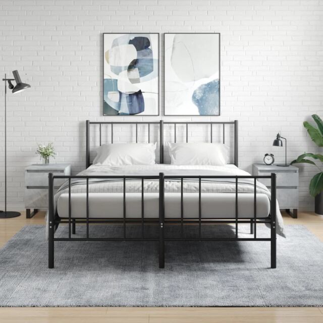 Berkfield Home Bedside Cabinets 2 pcs Concrete Grey 40x35x50 cm Engineered Wood - Size: 40 x 35 x 50 cm - image 1