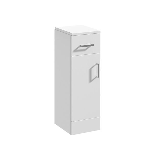 Balterley Slimline Floor Standing Bathroom Cupboard Gloss White 250mm - image 1