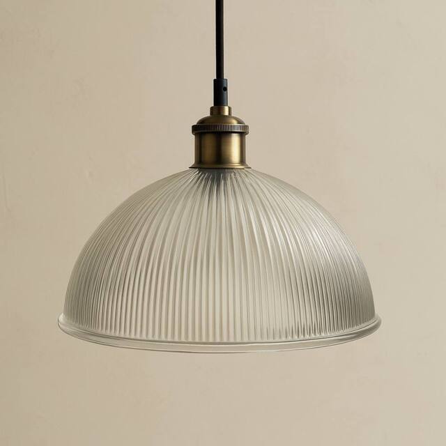 CGC Lighting CGC TESS Clear Glass Ribbed Dome Lampshade - image 1