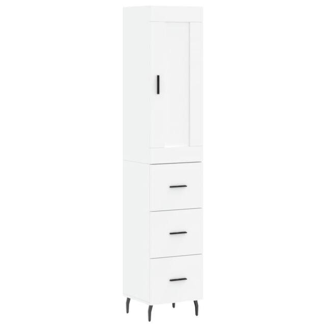Berkfield Home Highboard White 34.5x34x180 cm Engineered Wood - image 1
