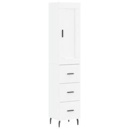 Berkfield Home Highboard White 34.5x34x180 cm Engineered Wood - thumbnail 1