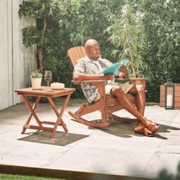 VonHaus Hudson Adirondack Acacia Hardwood Folding Garden Side Table in Natural - thumbnail 5