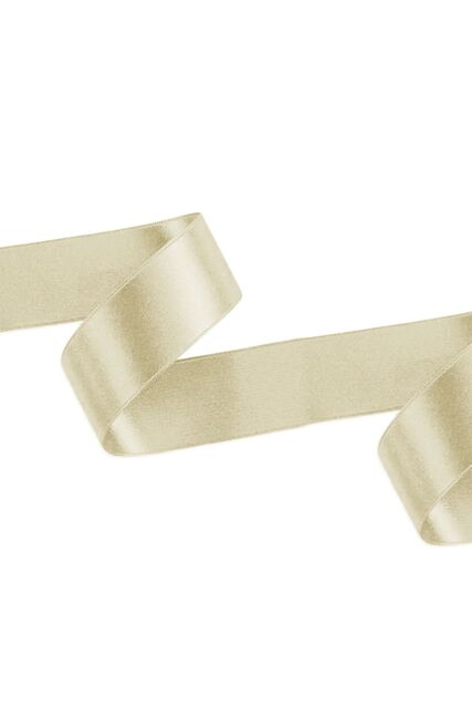 Neel Blue Double Sided Satin Polyester Ribbon Roll, 25mm x 10 Metres in Cream - image 1
