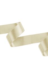Neel Blue Double Sided Satin Polyester Ribbon Roll, 25mm x 10 Metres in Cream
