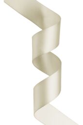 Neel Blue Double Sided Satin Polyester Ribbon Roll, 25mm x 10 Metres in Cream - thumbnail 3