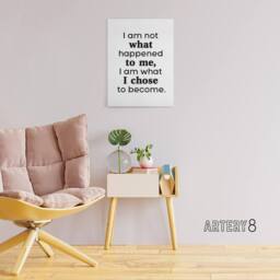 "Artery8 I Am Not What Happened To Me Bold Inspirational Canvas Wall Art Print in White - Size: W12"" x H16""" - thumbnail 3