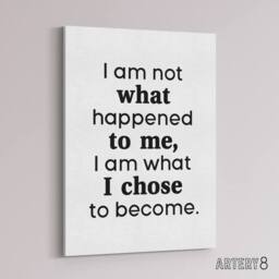 "Artery8 I Am Not What Happened To Me Bold Inspirational Canvas Wall Art Print in White - Size: W12"" x H16""" - thumbnail 2