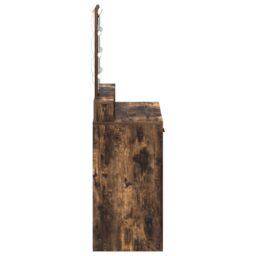 Berkfield Home Makeup Table with LED Lights in Smoked Oak - 79x41x140 cm in Brown - Size: 79 x 41 x 140 cm - thumbnail 6