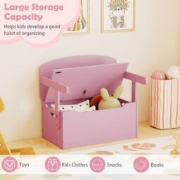 Costway Kids Convertible Activity Bench Table 3-in-1 Desk & Chair Set in Pink - thumbnail 7