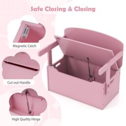 Costway Kids Convertible Activity Bench Table 3-in-1 Desk & Chair Set in Pink - thumbnail 8