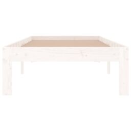 Berkfield Home Bed Frame White Solid Wood 75x190 cm Small Single - thumbnail 4