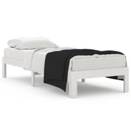 Berkfield Home Bed Frame White Solid Wood 75x190 cm Small Single - thumbnail 2