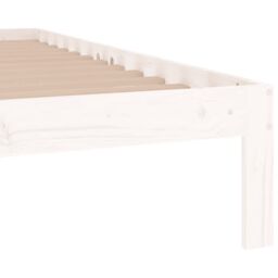 Berkfield Home Bed Frame White Solid Wood 75x190 cm Small Single - thumbnail 6