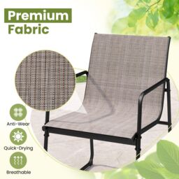 Costway 3 Piece Patio Bistro Set Outdoor Furniture Set for Small Space in Brown - thumbnail 9