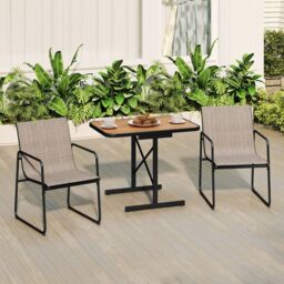 Costway 3 Piece Patio Bistro Set Outdoor Furniture Set for Small Space in Brown - thumbnail 5
