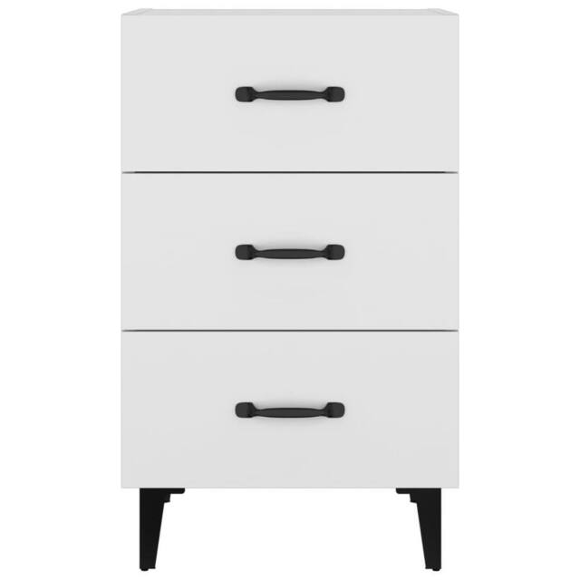 Berkfield Home Elegant Bedside Cabinet White 40x40x66 cm Engineered Wood - Size: 40 x 40 x 66 cm - image 1