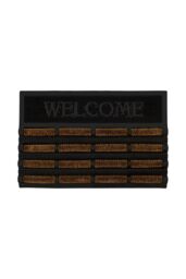 JVL Nimbus Rubber Coir Scraper Tuffscrape Doormat 40x60cm Welcome in Natural - Size: 40 cm x 60 cm - thumbnail 1