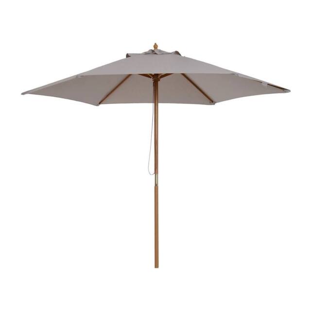 Nordara Outsunny 2.5m Wooden Garden Parasol Patio Sun Shade Umbrella in Grey - Size: 100 cm x 60 cm - image 1
