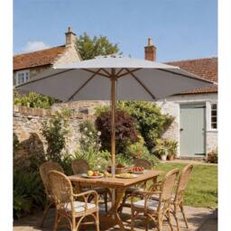 Nordara Outsunny 2.5m Wooden Garden Parasol Patio Sun Shade Umbrella in Grey - Size: 100 cm x 60 cm - thumbnail 6