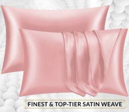 Grace Satin Silk Pillow Cases Pack of 4 Super Soft Smooth Pillow Covers in Coral - Size: Standard Pillow Case - thumbnail 3