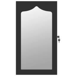 Berkfield Home Mirror Jewellery Cabinet Wall Mounted Black 37.5x10x67 cm - thumbnail 4