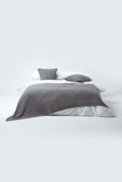 Homescapes Cotton Cable Knit Cushion Cover, 45 x 45 cm in Grey - Size: 45 cm x 45 cm - thumbnail 4
